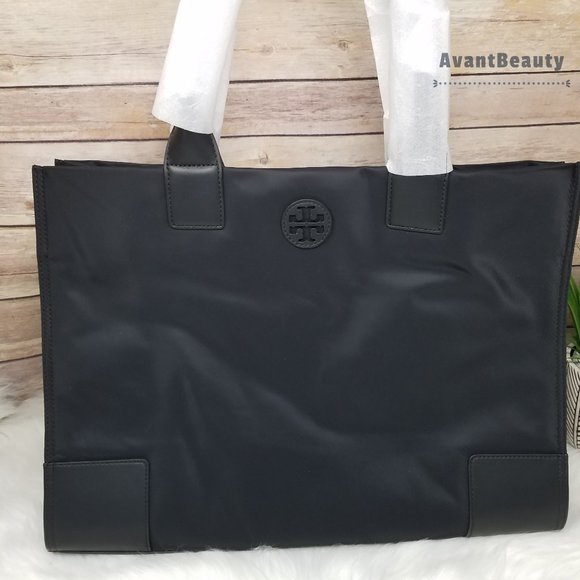 Tory Burch Handbags - NEW TORY BURCH ELLA NYLON TOTE BLACK LARGE